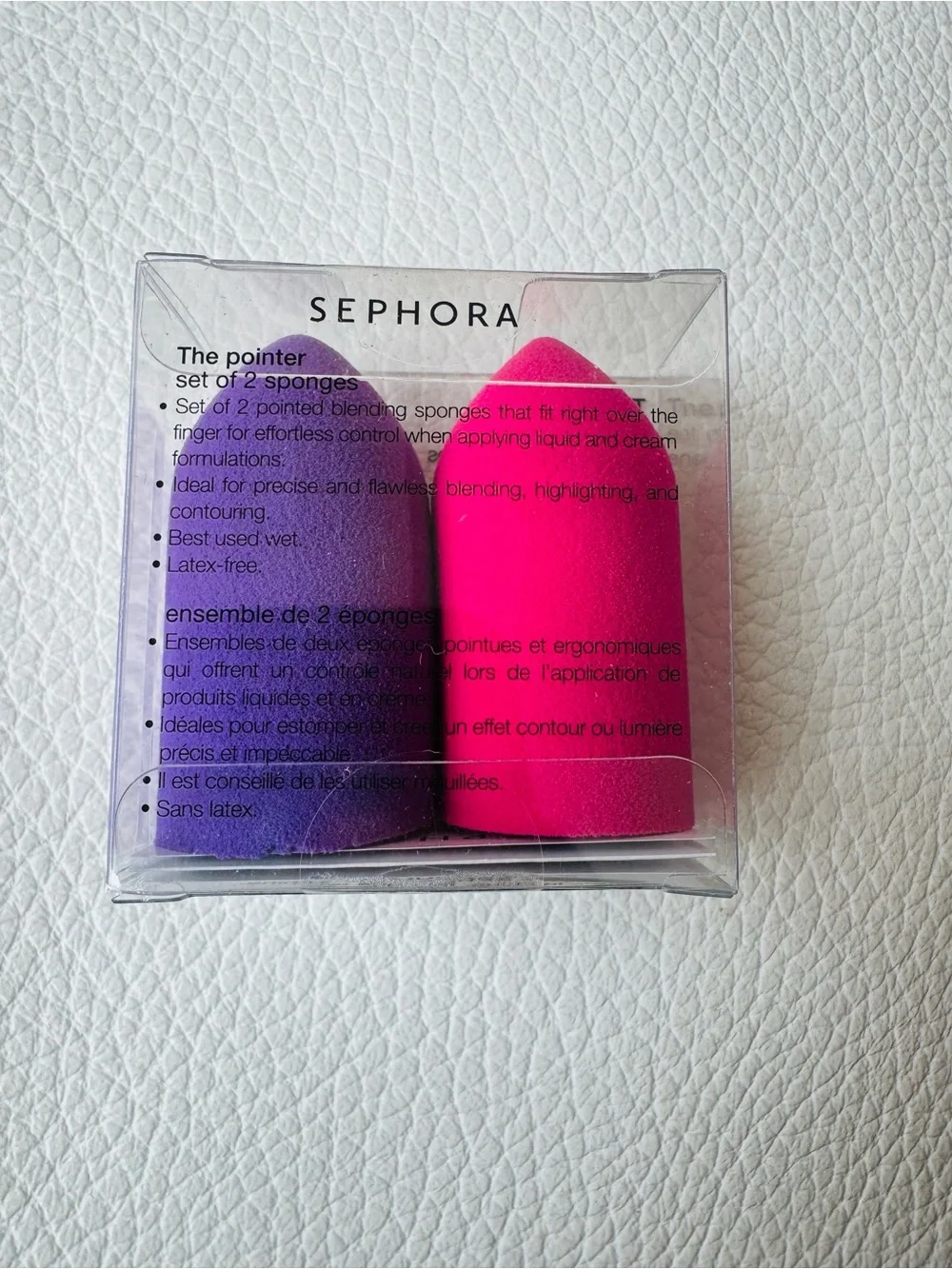 Sephora Pointed Blending Sponge Duo — Purple & Hot Pink
